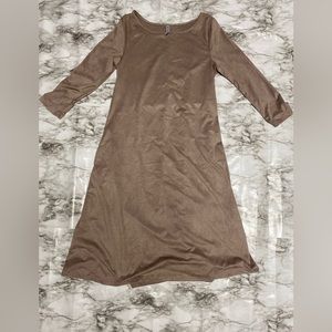 Faux Suede- long sleeve Dress